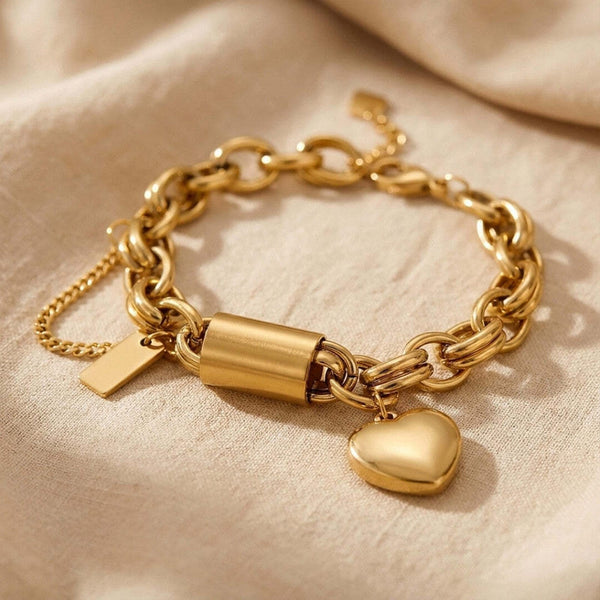 Kulta sydänlinkki rannekoru