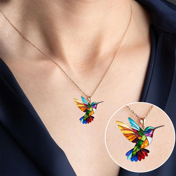 Värikäs kolibri kaulakoru