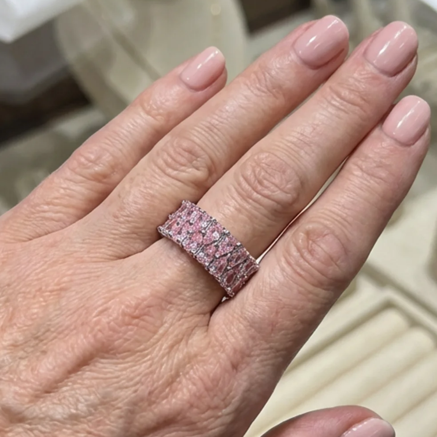 Eternity-sormus Blush Cascade | Valkokulta