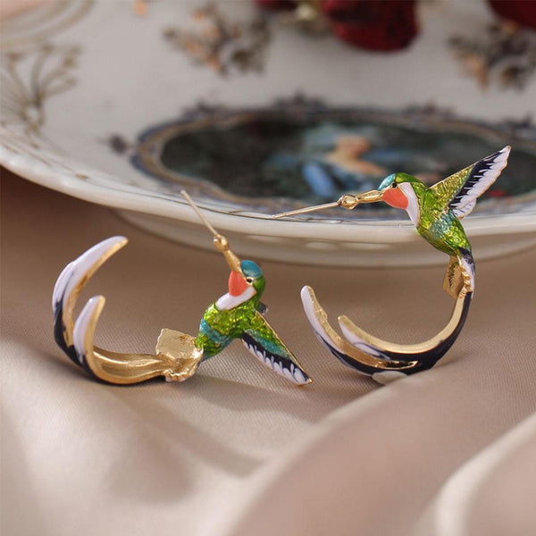 Ainutlaatuinen Colorful Kolibri Korvakorut
