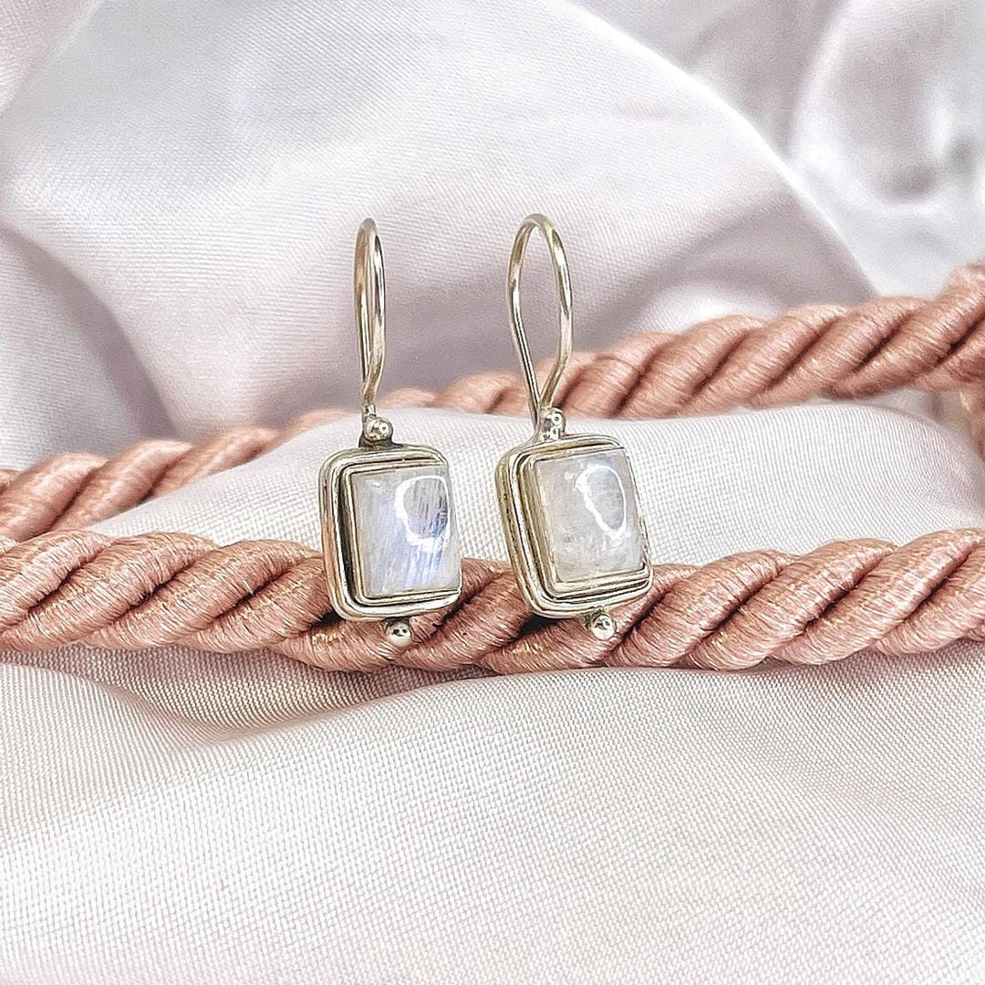 Lustre Neliö Kuukivi Korvakorut