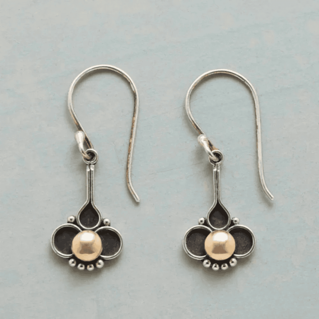 Boho Clover Helmi Hopea Korvakorut