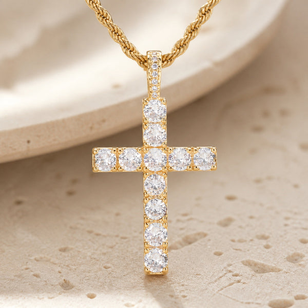 Kulta Moissanite Risti Kaulakoru