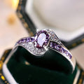 Violet Whisper Kristalli Kierre Sormus