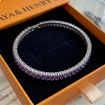 Ametisti Vertéa -tennisrannekoru | Valkokulta