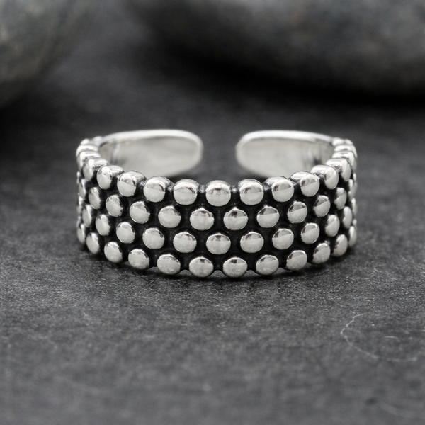 Sterling Hopea Vintage Polka Dot Sormus