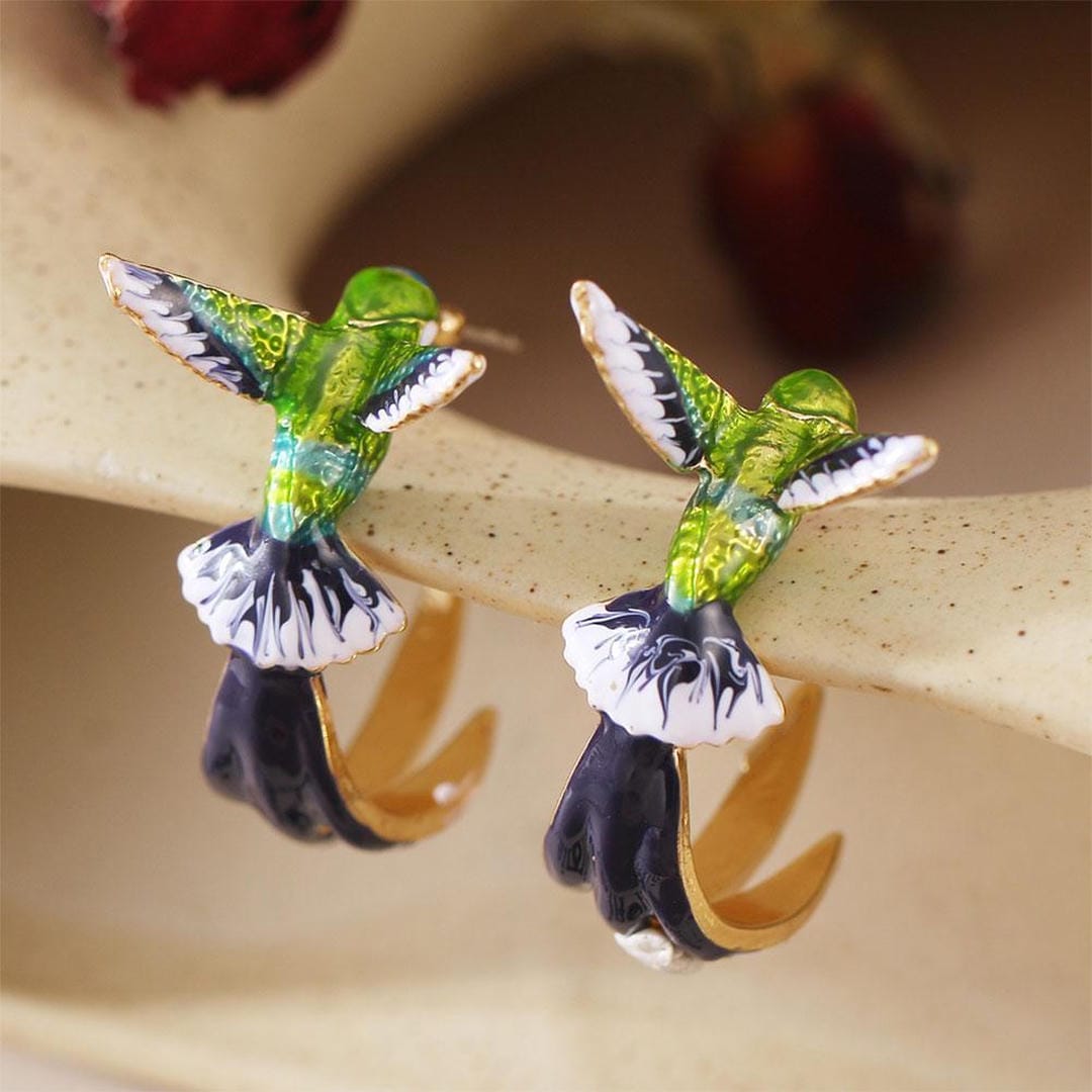 Ainutlaatuinen Colorful Kolibri Korvakorut