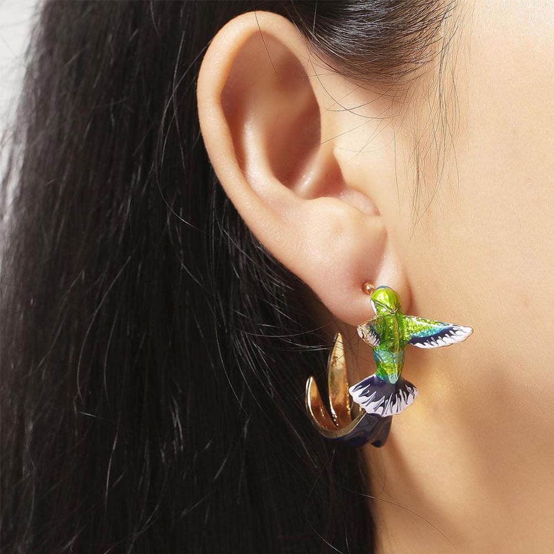 Ainutlaatuinen Colorful Kolibri Korvakorut