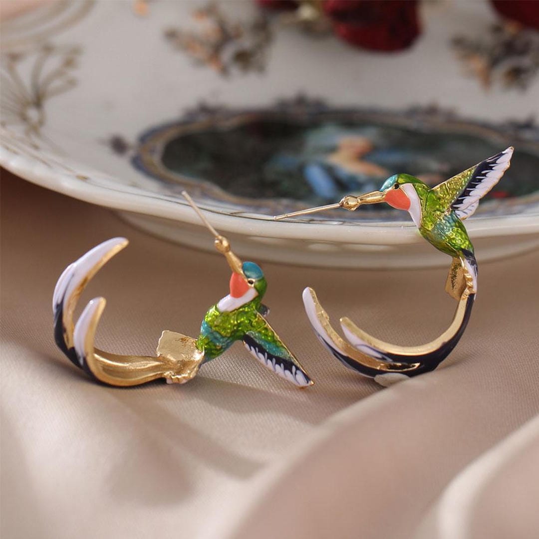 Ainutlaatuinen Colorful Kolibri Korvakorut