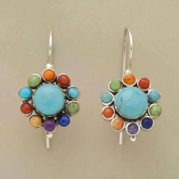 Iris Vintage Turkoosi Rengaskorvakorut