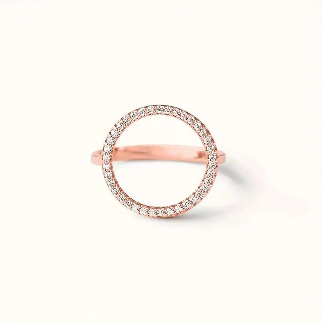 Pyöreä Cubic Circle Zirkonia Sormus