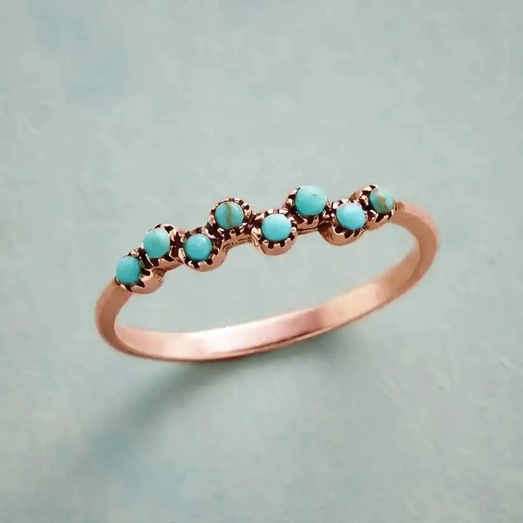Ajaton Turkoosi Beaded Sormus