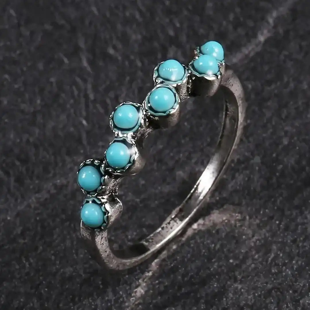 Ajaton Turkoosi Beaded Sormus