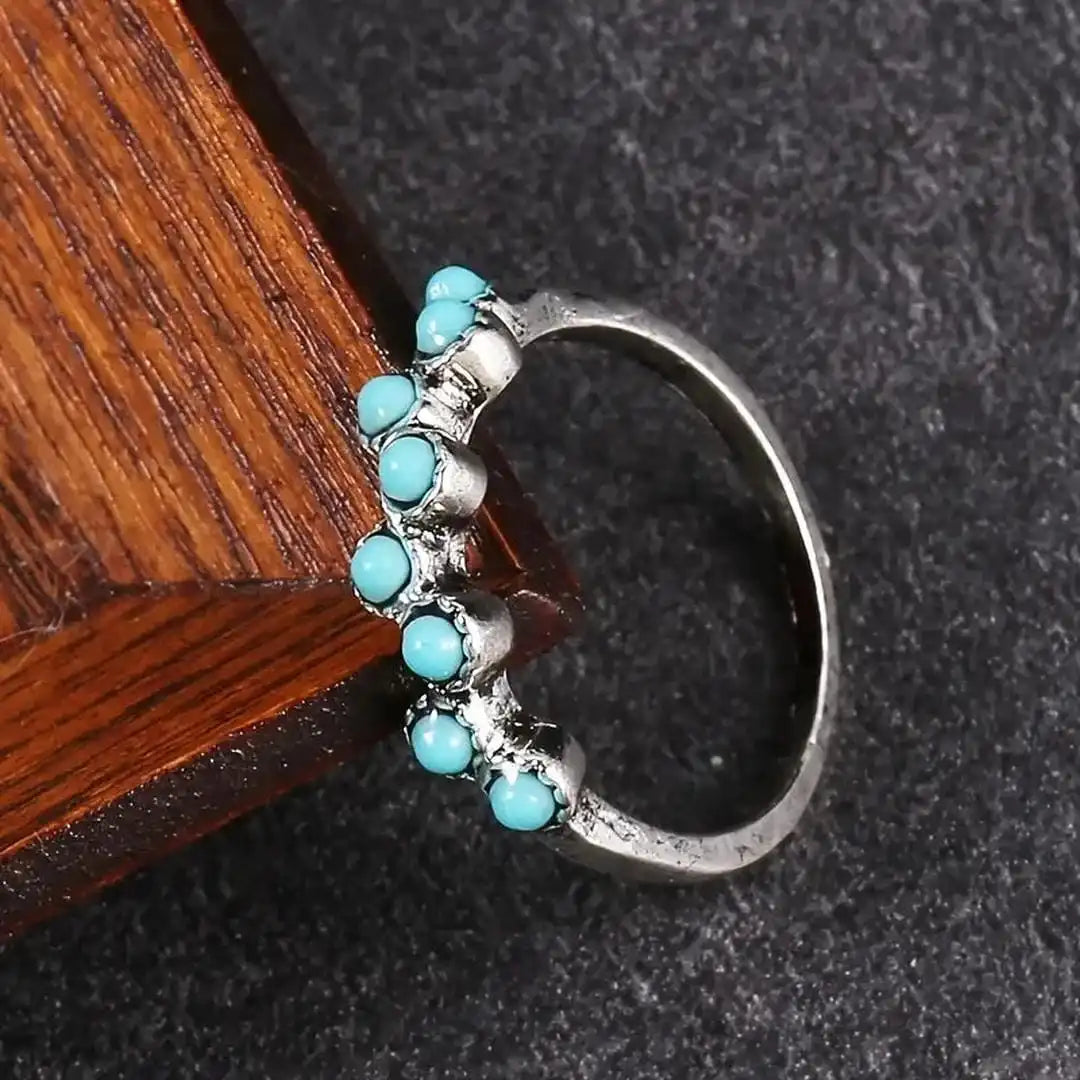 Ajaton Turkoosi Beaded Sormus