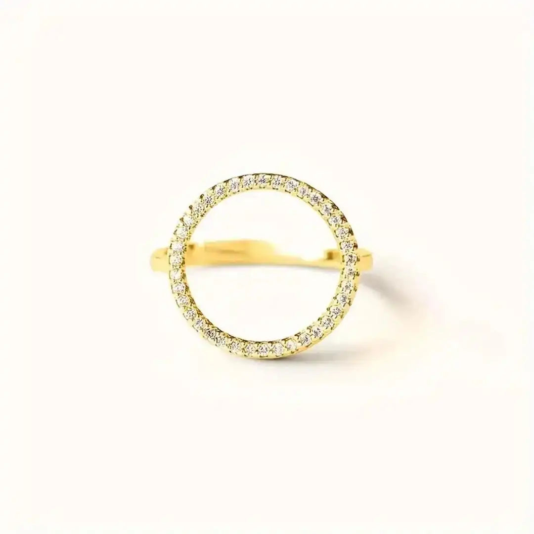 Pyöreä Cubic Circle Zirkonia Sormus