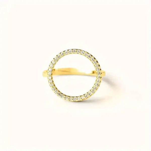 Pyöreä Cubic Circle Zirkonia Sormus