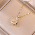 Trendy Hopea Sunflower Zirkoni Kaulakoru & Korvakorut set