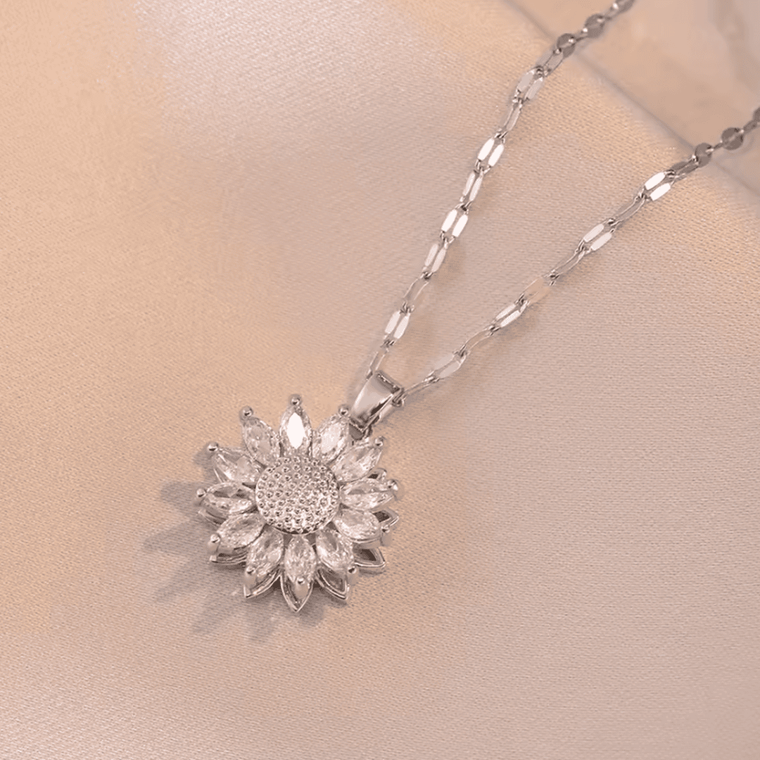Trendy Hopea Sunflower Zirkoni Kaulakoru & Korvakorut set