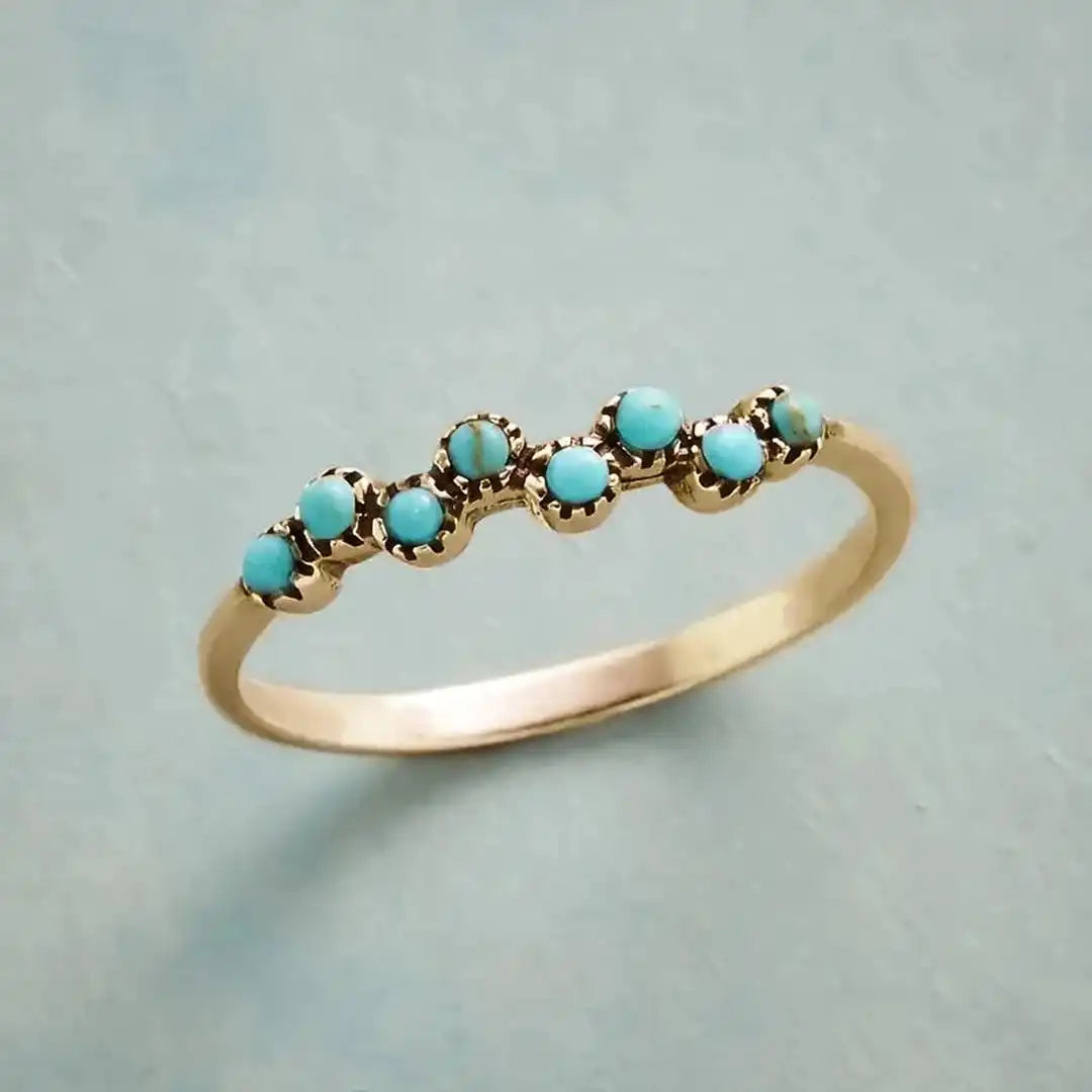 Ajaton Turkoosi Beaded Sormus