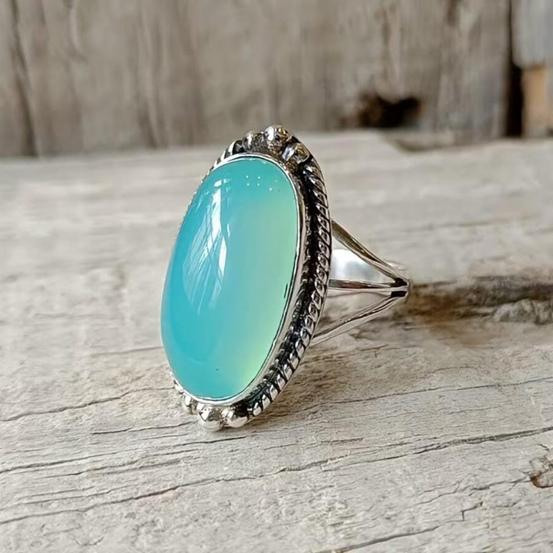 Vintage Sterling Hopea Turkoosi Näyttävä Sormus