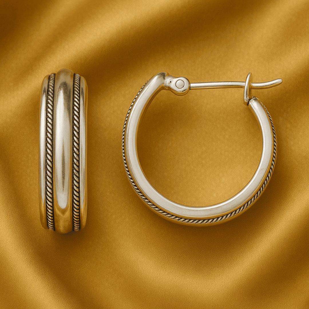 Gold-Striped Vintage Hopea Renkaat