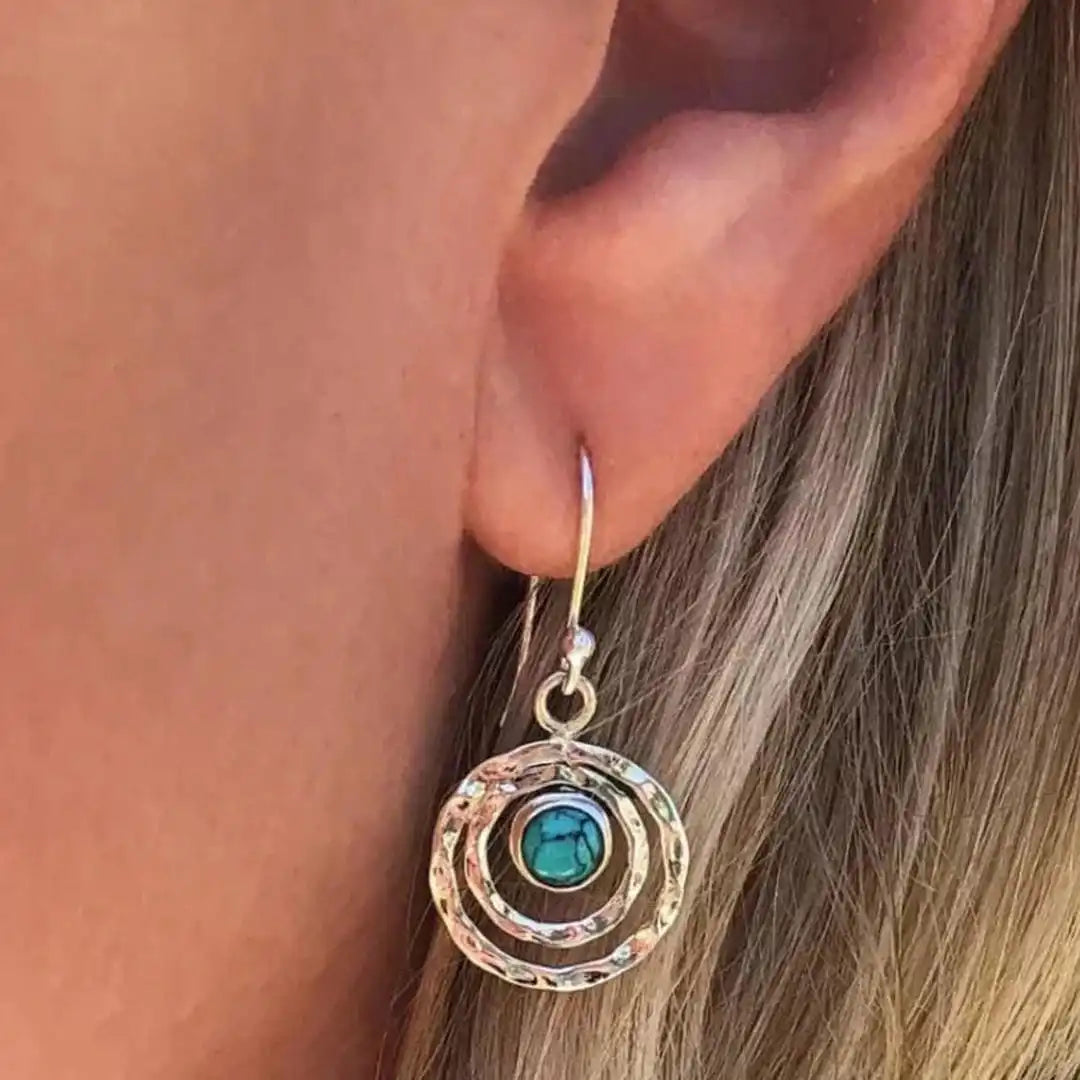 Boho Saturn Korvakorut Turkoosi Kulta