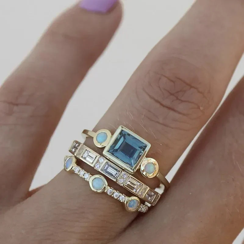 Ajaton azuuri-sormussetti | Kulta