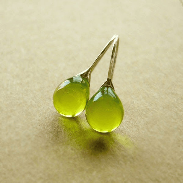 Vintage Olive Pisarat Kristalli Korvakorut