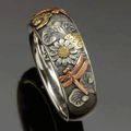 Vintage Sunflower Sudenkorento Sormus