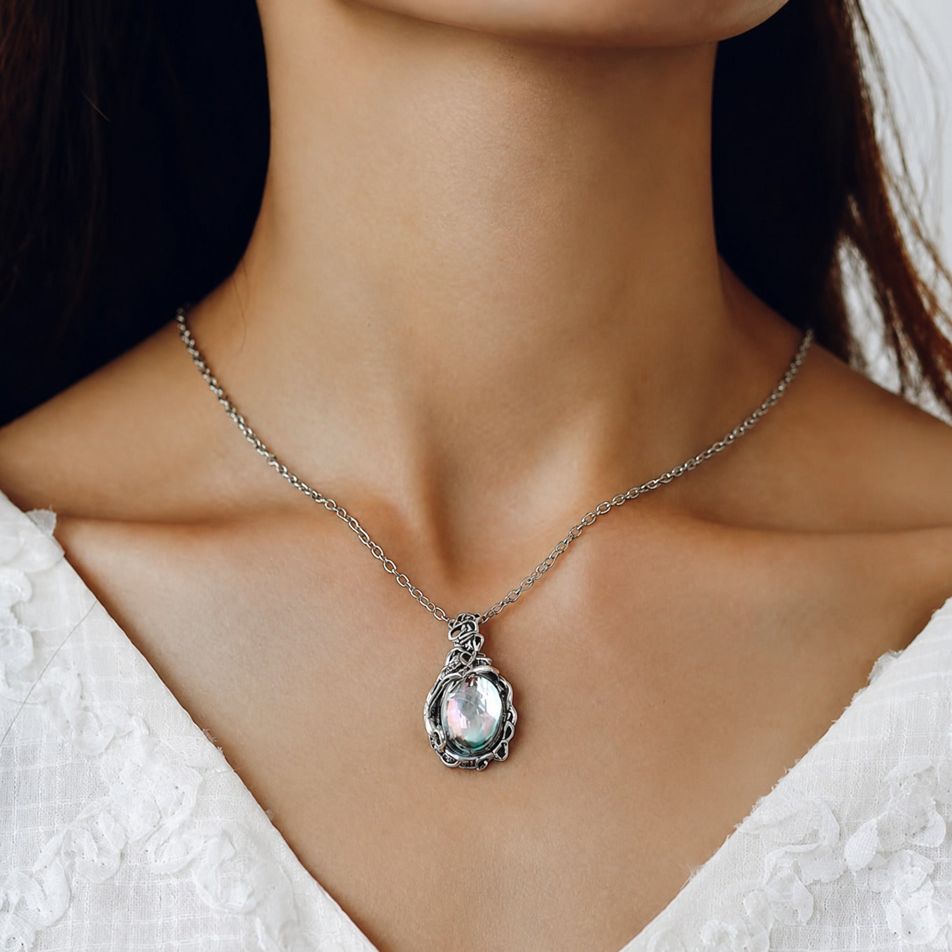 Antiikki Hopea Aura Quartz Kaulakoru