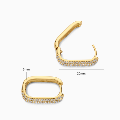 Icon Pavé -rengaskorvakorut | Kulta